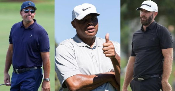 Phil Mickelson (L), Charles Barkley (M) and Dustin Johnson (R) Collage