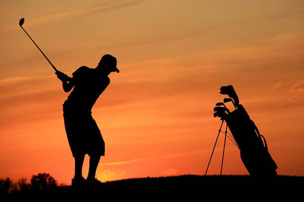 Teenage Golfer Silhouette