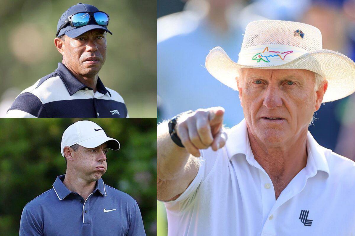 Tiger Woods, Rory McIlroy, and Greg Norman