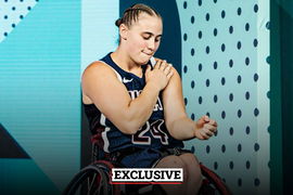 Paris 2024 Paralympics Wheelchair basketball Germany USA Women, 30 08 2024 PARIS, FRANCE 30 August Wheelchair basketball Germany USA Women Paris 2024 Paralympics on 30 08 2024 at the Bercy Arena in Paris France Lindsey Zurbrugg USA, 24 during the player presentation, Macarena