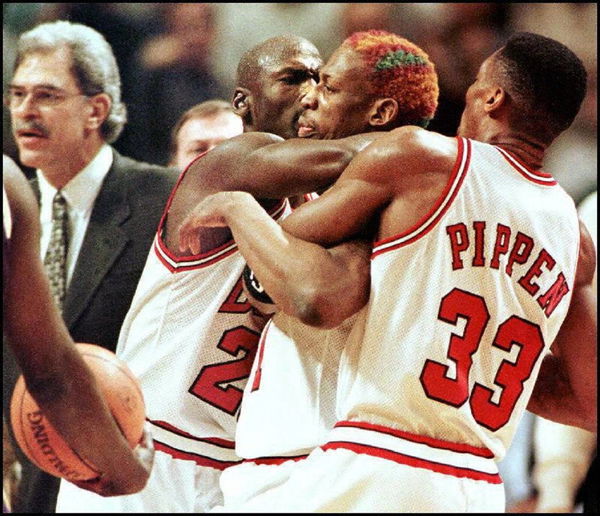 Dennis Rodman, Michael Jordan, Scottie Pippen