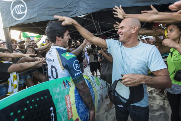 Gabriel Medina and Kelly Slater