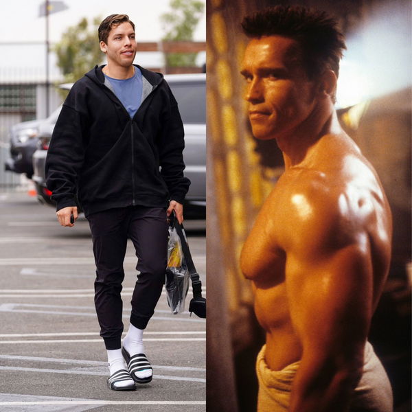 Joseph Baena and Arnold Schwarzenegger