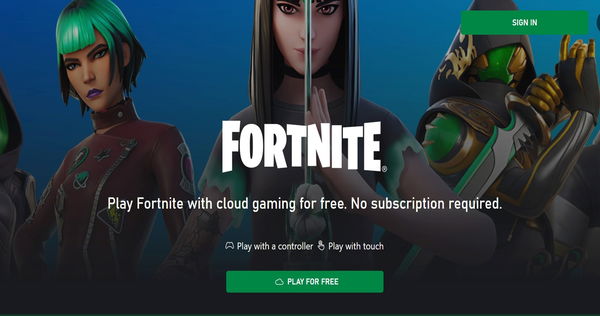 Play Fortnite on Xbox Cloud Gaming Now