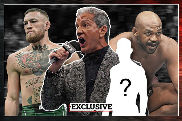 Conor McGregor, Bruce Buffer and Jon Jones