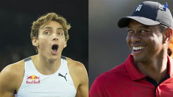 Mondo Duplantis and Tiger Woods