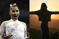 Jordan Chiles and silhouette