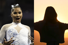 Jordan Chiles and silhouette