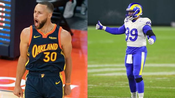 2022 NBA Finals MVP Stephen Curry Celebrates Stunning Play With Iconic  Aaron Donald Celebration From Super Bowl LVI - EssentiallySports