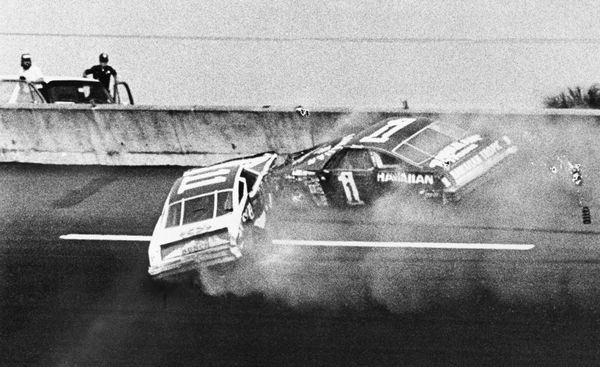 Feb. 18, 1979 &#8211; Daytona Beach, Florida, USA &#8211; Donnie Allison, in car 1, and Cale Yarborough, in car