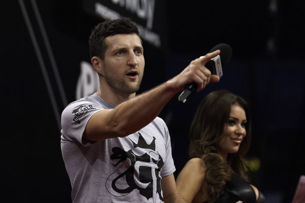 13 03 2014 Nottingham England Nottingham boxer Carl Froch gees up the crowd during Night Six of T