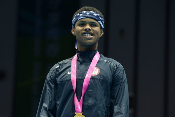 140827 NANJING Aug 27 2014 Gold medalist Shakur Stevenson of the United States of America