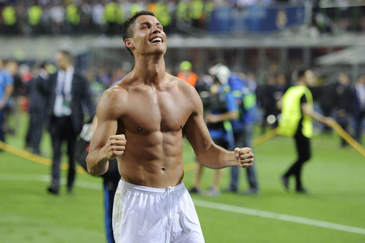 Cristiano Ronaldo shows ripped physique in CR7 briefs as he writes