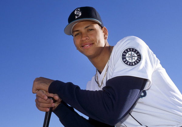 27 Feb 1996 Seattle Mariners infielder Alex Rodriguez 3 posses for a photograph during Mariners