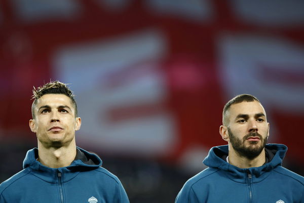 March 6 2018 Paris France Cristiano Ronaldo Karim Benzema during the UEFA Champions League fo