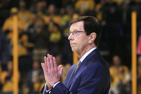 NASHVILLE TN MARCH 08 With 1 320 wins Nashville Predators General Manager David Poile became o