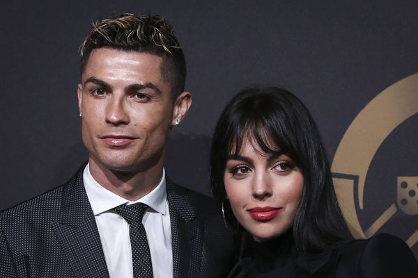 March 19 2018 Lisbon Portugal Portugal s forward Cristiano Ronaldo L accompanied by Georgina