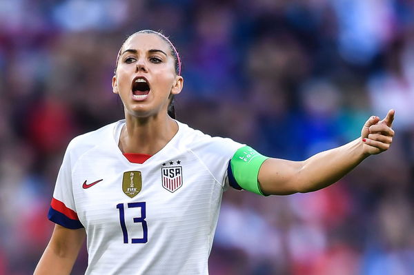 Alex Morgan of United States women s national soccer team reacts as she competes against Sweden wome