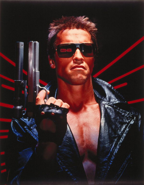 1984 The Terminator Movie Set PICTURED ARNOLD SCHWARZENEGGER as The Terminator RELEASE DATE