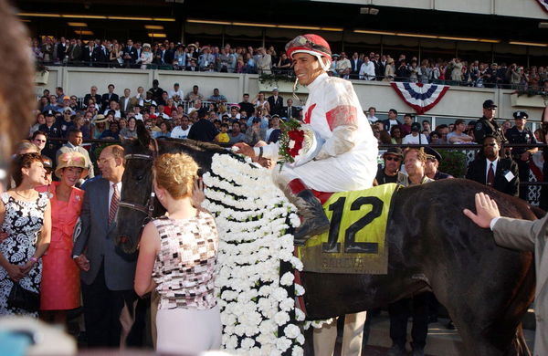 Jan 1 2011 K25260AR SD0608 THE 134TH BELMONT STAKES WINNING JOCKEY EDGAR PRADO AND HIS HORSE SA