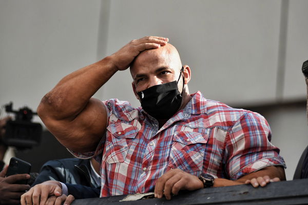 December 24, 2020: Cairo, Egypt. 25 December 2020. Egyptian bodybuilding champion, Big Rami, arrives at Cairo Airport an