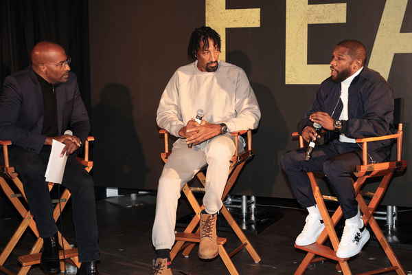 Santa Monica CA: Jan 9: Scottie Pippen and Van Jones &amp; Floyd Mayweather Jr. at the Overcoming Fear Mixer held at The Hid