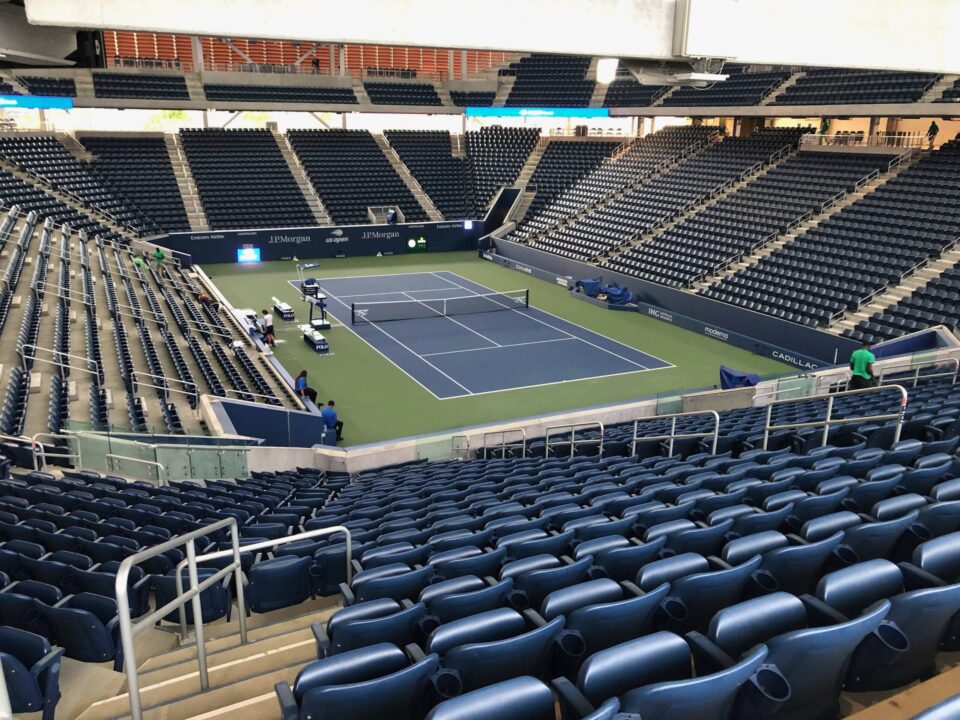 Louis Armstrong Stadium, US Open Tennis court, Queens, New York.
