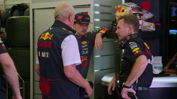 RECORD DATE NOT STATED FORMULA 1: DRIVE TO SURVIVE, Max Verstappen (center), Christian Horner (right), The New Dawn , (