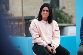 April 24, 2023, Madrid, Spain: Ons Jabeur seen during the Mutua Open Tenis Presentation at Plaza de Colon in Madrid. Mad