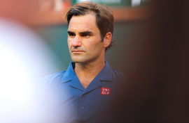 Mandatory Credit: Photo by Ella Ling/BPI/Shutterstock (10158769br) Roger Federer of Switzerland contemplates his loss BN