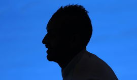Mandatory Credit: Photo by BPI/Shutterstock (5505492ai) A silhouette of Australia Green Team s Nick Kyrgios as he beats