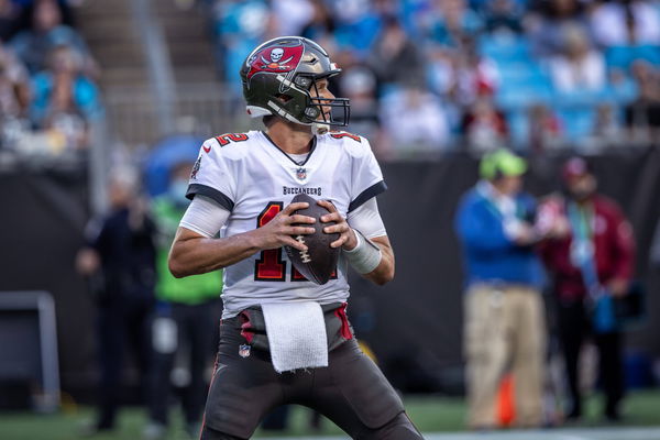 December 26, 2021, Charlotte, North Carolina, USA: Tampa Bay Buccaneers quarterback Tom Brady (12) about to throw a pass