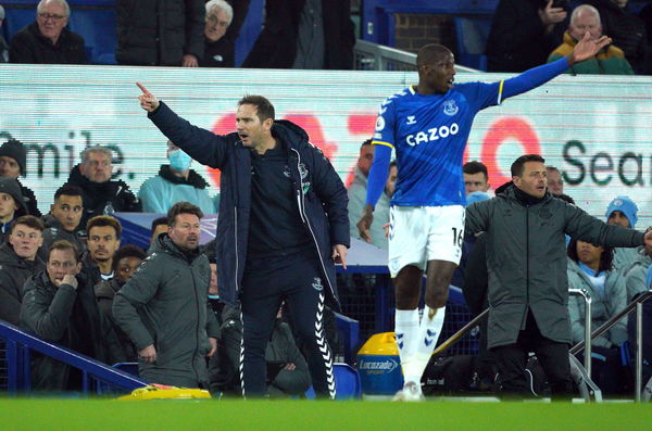 Everton v Manchester City &#8211; Premier League &#8211; Goodison Park Everton manager Frank Lampard (left) and Abdoulaye Doucoure r