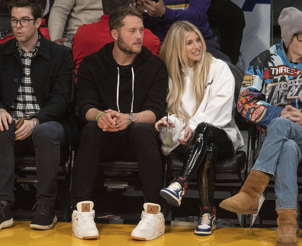 March 5, 2022, Los Angeles, California, USA: Los Angeles Rams quarterback, Matthew Stafford and wife Kelly Stafford atte