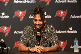 March 24, 2022, TAMPA, Florida, USA: Veteran safety Logan Ryan, who played cornerback his first seven NFL, American Foo