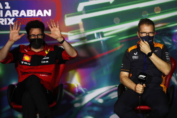 Mattia Binotto (ITA, Scuderia Ferrari), Andreas Seidl (DEU, McLaren F1 Team), F1 Grand Prix of Saudi Arabia at Jeddah Co