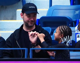 Mandatory Credit: Photo by Javier Garcia/Shutterstock (13331092fw) Alexis Ohanian and Alexis Olympia Ohanian Jr. watchin