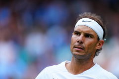 Mandatory Credit: Photo by Javier Garcia/Shutterstock (13018042fd) Rafael Nadal during his quarter-final match Wimbledon