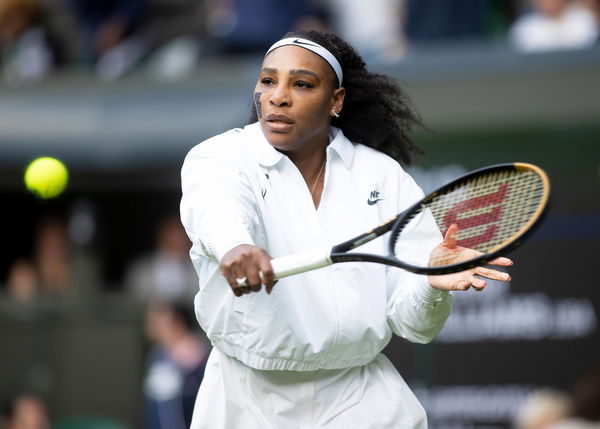 Mandatory Credit: Photo by Mark Greenwood/IPS/Shutterstock (13008532bx) Serena Williams (USA) warms up ahead of her firs