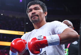 Boxing: Pacquiao vs Ugas, Aug 21, 2021; Las Vegas, Nevada; Manny Pacquiao is pictured before the start of a world welter