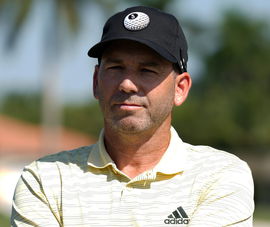 Golf: LIV Golf – Press conferences Oct 26, 2022; Miami, Florida, USA; Sergio Garcia stands on the driving range during p