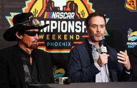 NASCAR, Motorsport, USA Jimmie Johnson Announcement Nov 4, 2022; Avondale, Arizona, USA; Team owner Richard Petty in at