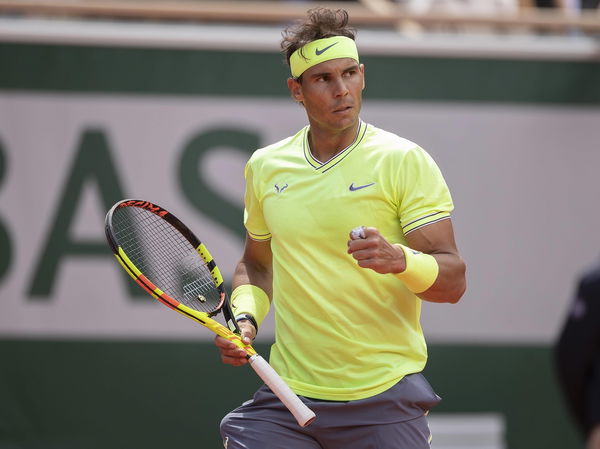 Tennis: French Open, Jun 7, 2019; Paris, France: Rafael Nadal (ESP) reacts during his match against Roger Federer (SUI)