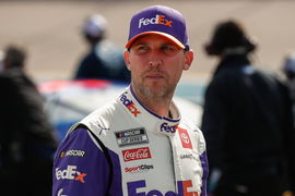 AVONDALE, AZ &#8211; NOVEMBER 05: Denny Hamlin ( 11 Joe Gibbs Racing FedEx Express Toyota) looks on before qualifying for the