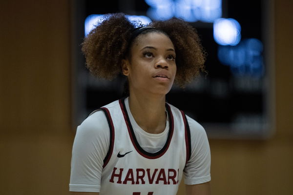 ALLSTON, MA &#8211; NOVEMBER 10: Harvard Crimson guard Harmoni Turner (14) looks on during a women s college basketball game b