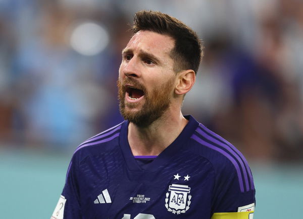 Doha, Qatar, 30th November 2022. Lionel Messi of Argentina reacts to a missed chance during the FIFA World Cup, WM, Welt