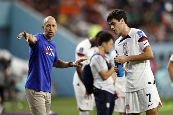 AL-RAYYAN &#8211; (l-r) United States coach Gregg Berhalter, Giovanni Reyna of United States during the FIFA World Cup, WM, W