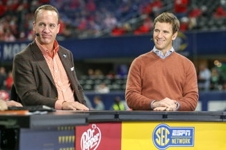 Legends Peyton Manning and brother Eli Manning