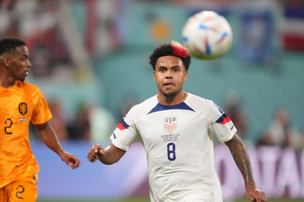 December 3, 2022, Al Rayyan, Qatar: AL RAYYAN, QATAR &#8211; DECEMBER 3: Weston McKennie 8 of the United States looking for th