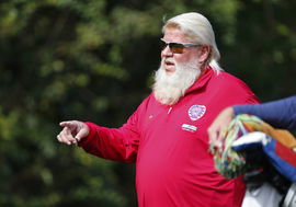 ORLANDO, FL &#8211; DECEMBER 17: John Daly walks down the first fairway during the first round of the PNC Championship on Dece